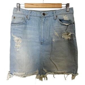 Pistola Distressed Torn Denim Jean Skirt